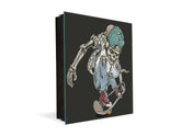 Armadietto portachiavi decorativo con lavagna K03: Teschio su skateboard