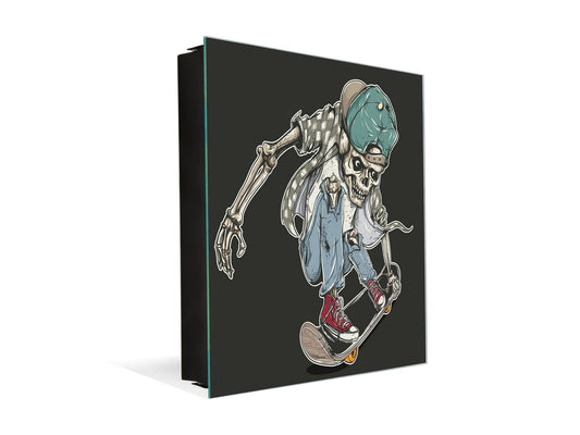 Tableau avec surface magnétique et petite armoire pour les clés K03 Squelette sour skateboard