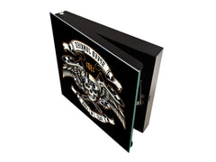 Wall Mounted Key Cabinet K03 Skull of biker