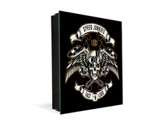 Wall Mounted Key Cabinet K03 Skull of biker