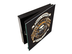 Caja Llavero con 50 ganchos para pequeña empresa K03 Cráneo de morotista en camiseta