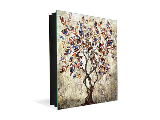 Wall Mount Key Box together with Decorative Dry Erase Board K14 Worldly motives: Color tree