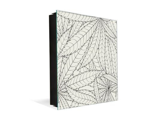 Petite armoire pour les clés avec décoration au choix K04 Illustration de feuilles de cannabis