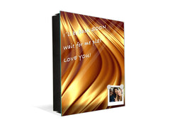 Decorative Key Box with Magnetic Glass Dry-Erase Board KN08 Golden Waves Series: Liquid gold 2