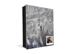 Key Cabinet Storage Box with Frameless Glass White Board KN10 Decorative Surfaces Series: Silver waves