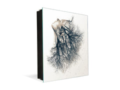 Petite boîte de décoration pour clés avec images au choix K05 Jeune femme et un arbre