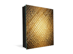 Decorative Key Box with Magnetic Glass Dry-Erase Board KN08 Golden Waves Series: Sparkling pattern