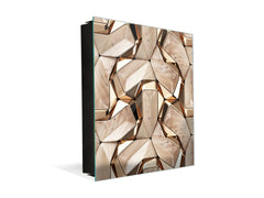 Armario de llaves con decoración K10 Nogal y oro