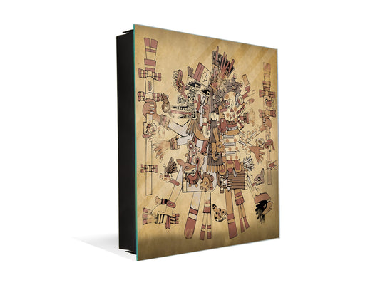 Wall Mount Key Box together K12 Aztec ancient gods