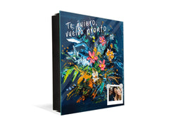 Lavagna magnetica in vetro con quadro per chiavi K08: Mazzo di fiori