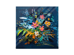 Lavagna magnetica in vetro con quadro per chiavi K08: Mazzo di fiori