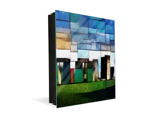 Petite armoire pour clés avec motif au choix K01 Lignes concentriques