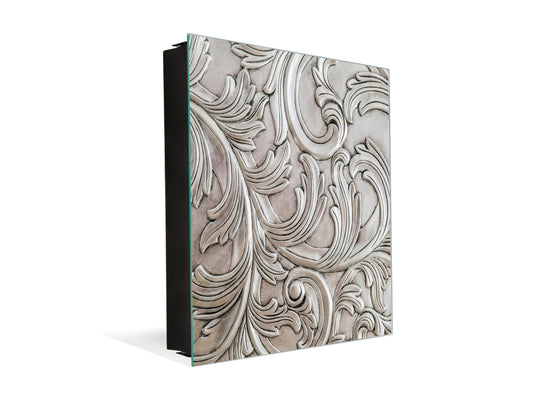 Key Cabinet Storage Box with Frameless Glass White Board KN10 Decorative Surfaces Series: Luxury handcraft