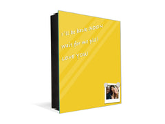 Dekorative Key Box mit magnetischer, trocken abwischbarer Glastafel K18A Reihe von Farben: Dark Yellow