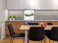 Stylish Tempered glass backsplash – Glass kitchen splashback BS01 Herbs Series: Hanging Herbs 2