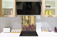 Stylish Tempered glass backsplash – Glass kitchen splashback BS01 Herbs Series: Lavender 1