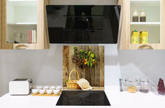 Stylish Tempered glass backsplash – Glass kitchen splashback BS01 Herbs Series: Hanging Herbs 3