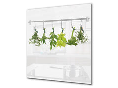 Stylish Tempered glass backsplash – Glass kitchen splashback BS01 Herbs Series: Hanging Herbs 4