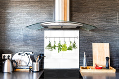 Stylish Tempered glass backsplash – Glass kitchen splashback BS01 Herbs Series: Hanging Herbs 4