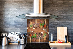 Stylish Tempered glass backsplash – Glass kitchen splashback BS01 Herbs Series: Herbs Spices 1