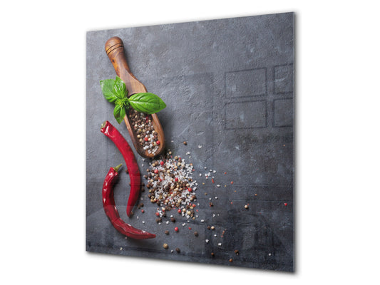 Protector antisalpicaduras – Panel de vidrio para cocina – BS01 Serie hierbas: Especias Pimienta