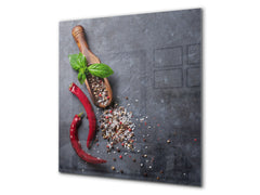 Stylish Tempered glass backsplash – Glass kitchen splashback BS01 Herbs Series: Spices Pepper
