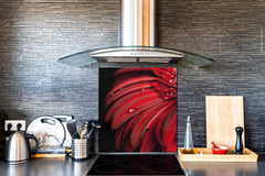 Glass kitchen backsplash – Photo backsplash BS03 Flower Series: Red Flower 1