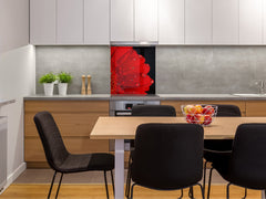 Glass kitchen backsplash – Photo backsplash BS03 Flower Series: Red Flower 2