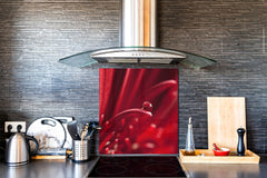 Glass kitchen backsplash – Photo backsplash BS03 Flower Series: Red Flower 4
