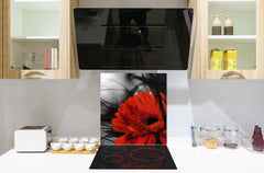 Glass kitchen backsplash – Photo backsplash BS03 Flower Series: Red Flower 6
