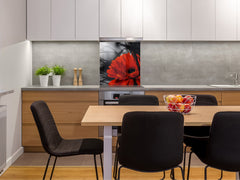 Glass kitchen backsplash – Photo backsplash BS03 Flower Series: Red Flower 6