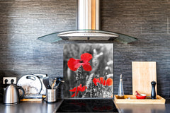 Antiprojections verre sécurité; BS03 Série fleurs: Champ de coquelicots