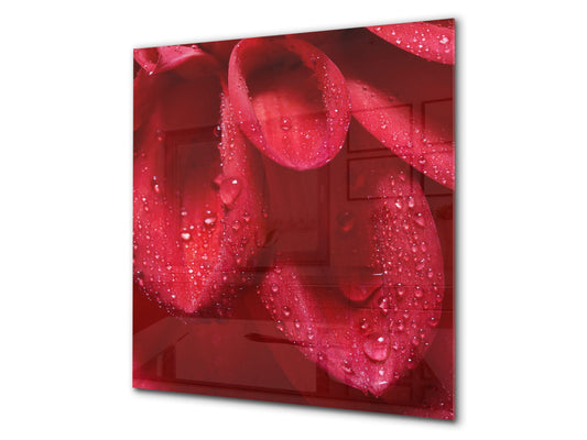 Protector antisalpicaduras baños y cocinas – BS03 Serie flores: Flor roja 7