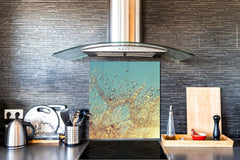 Toughened glass backsplash BS 04 Dandelion and flowers series: Dandelion Drops 4