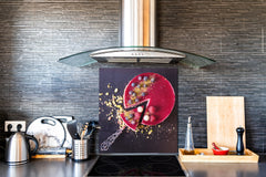 Antiéclaboussures de cuisine en verre BS06 Pâtisseries et desserts Part de gâteau