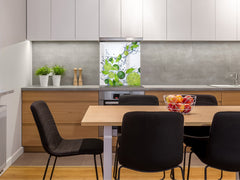 Glass kitchen splashback – Glass upstand BS09 Water splash Series: Lime Mint Water 1