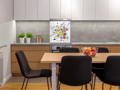 Panel protector de vidrio templado – Protector contra salpicaduras – BS09 Serie Salpicaduras: Frutas en agua