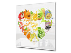 Glass kitchen splashback – Glass upstand BS09 Water splash Series: Heart Of Fruit