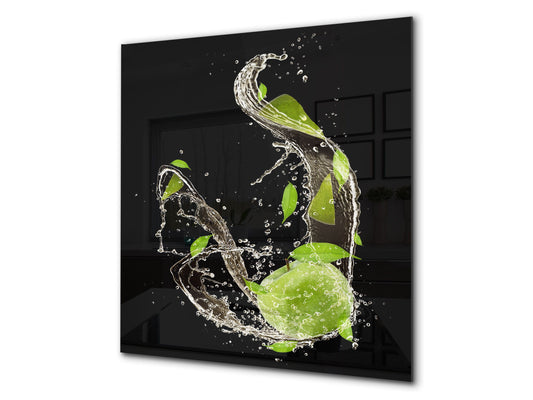 Panel protector de vidrio templado – Protector contra salpicaduras – BS09 Serie Salpicaduras: Lima en Aqua 2