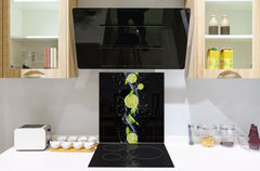 Glass kitchen splashback – Glass upstand BS09 Water splash Series: Lime In Water 4
