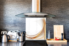 Tempered glass kitchen wall panel BS15A Abstract textures A: Gold Wave 3