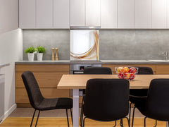 Tempered glass kitchen wall panel BS15A Abstract textures A: Gold Wave 3