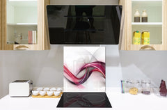 Tempered glass kitchen wall panel BS15A Abstract textures A: Purple Wave Of Roses 1