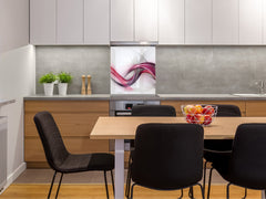 Tempered glass kitchen wall panel BS15A Abstract textures A: Purple Wave Of Roses 1