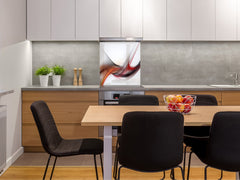 Antiéclaboussures de cuisine en verre BS15A Textures abstraites A: Vague rouge 2