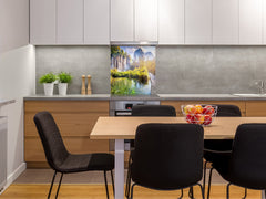 Tempered glass Cooker backsplash BS16 Waterfall landscapes Series: Waterfall Lake 1