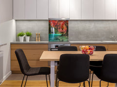 Tempered glass Cooker backsplash BS16 Waterfall landscapes Series: Autumn Waterfall