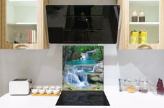 Tempered glass Cooker backsplash BS16 Waterfall landscapes Series: Waterfall Stream