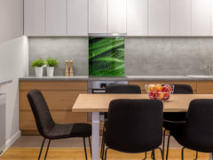 Kitchen & Bathroom splashback BS17 Green grass and cereals Series Leaf Drops Of Water 1