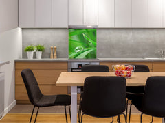 Kitchen & Bathroom splashback BS17 Green grass and cereals Series Leaf Drops Of Water 2